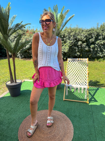 Jupe short CAPRI Fushia