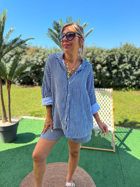 Chemise CHIARA bleu marine