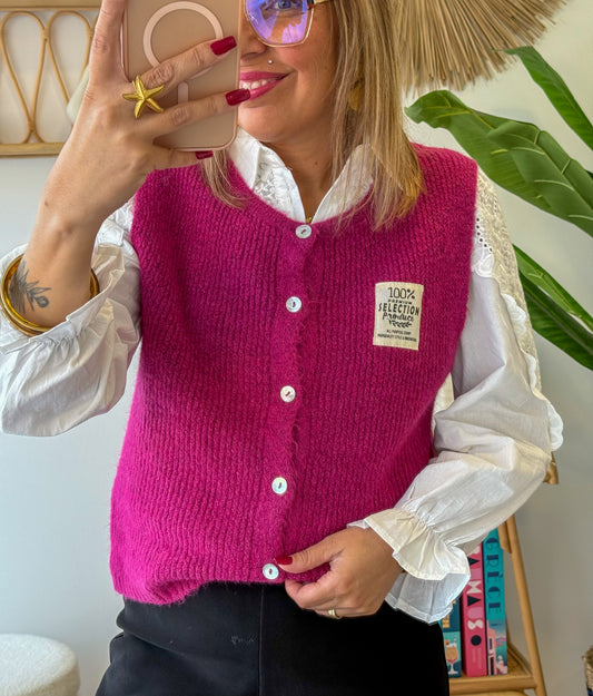 Gilet EMILiE framboise