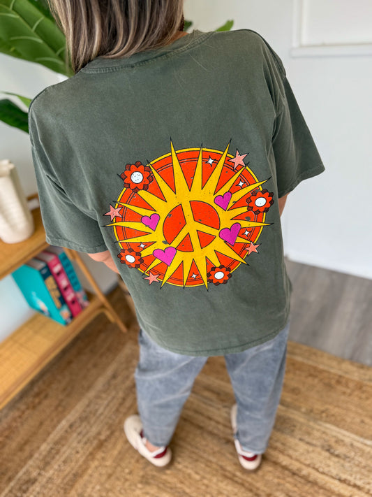 T-shirt PEACE kaki