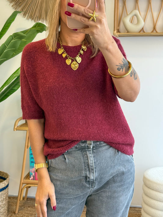 Pull MADDIE alpaga Bordeaux
