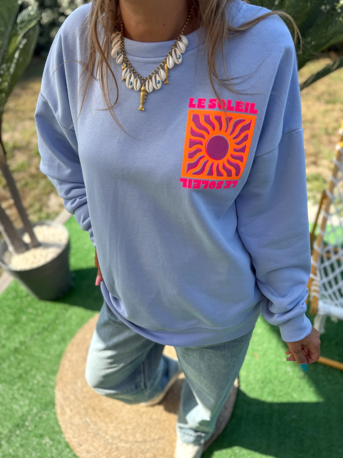 Sweat SOLEIL bleu- précommande envoi a partir du 27/08