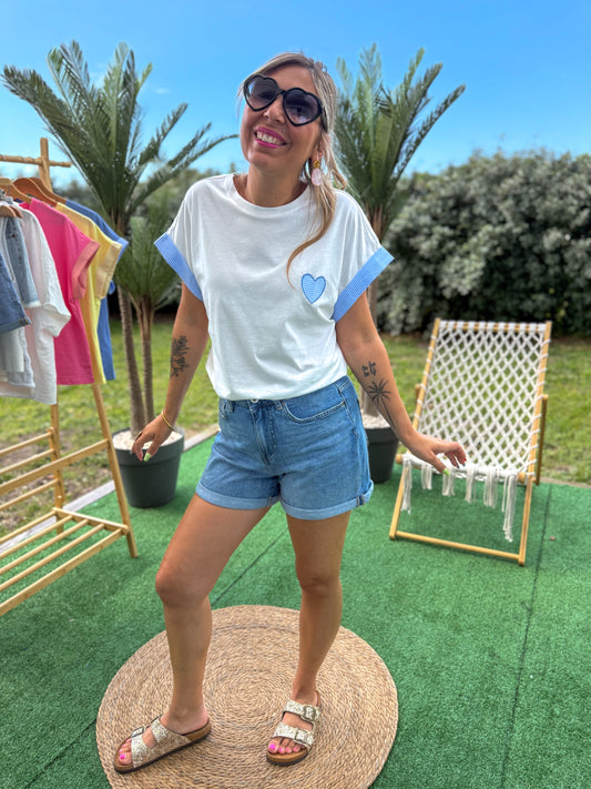 T-shirt Sweet Heart blanc