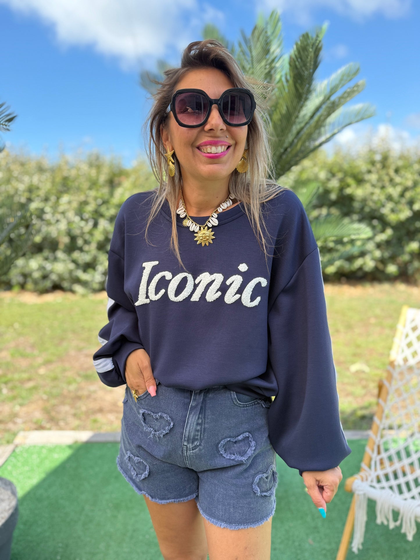 Short ROMANCE bleu marine