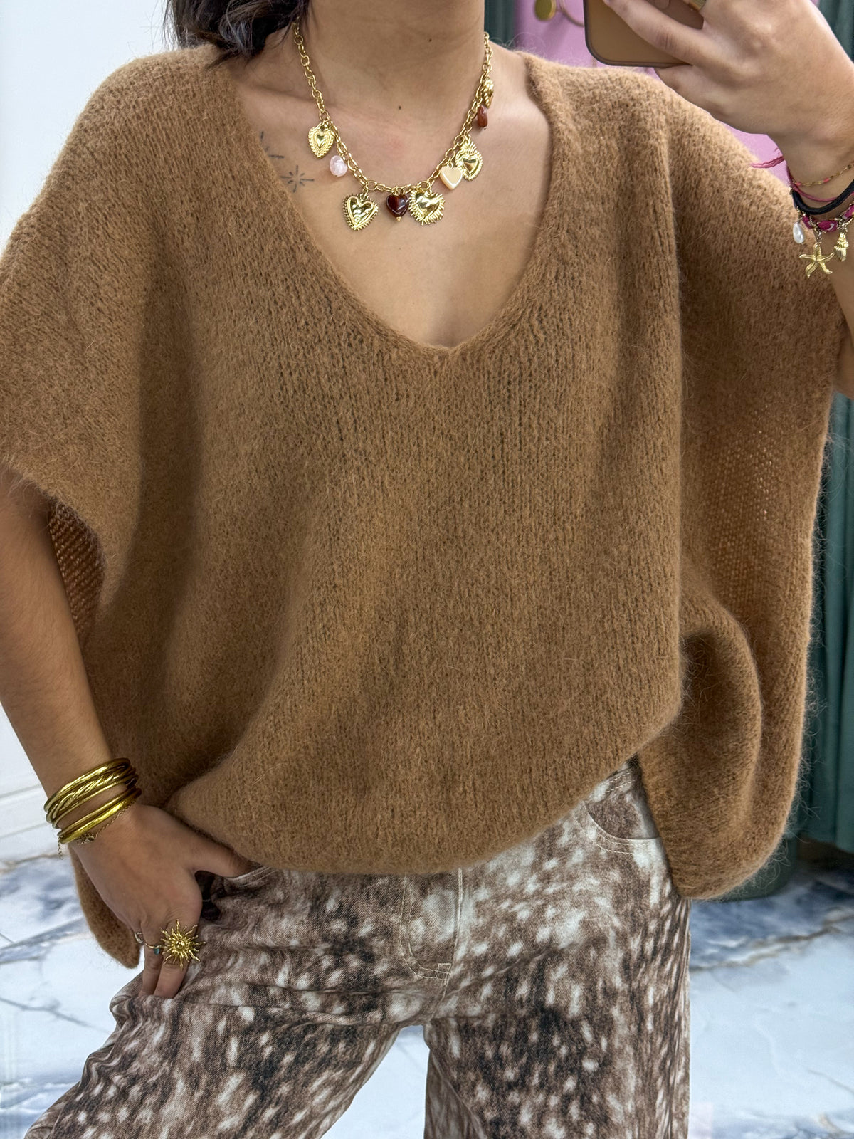Pull ENZO camel foncé