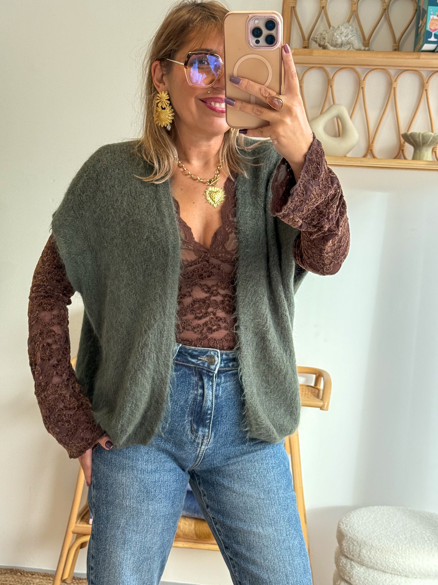 Gilet Alpaga EVRY kaki