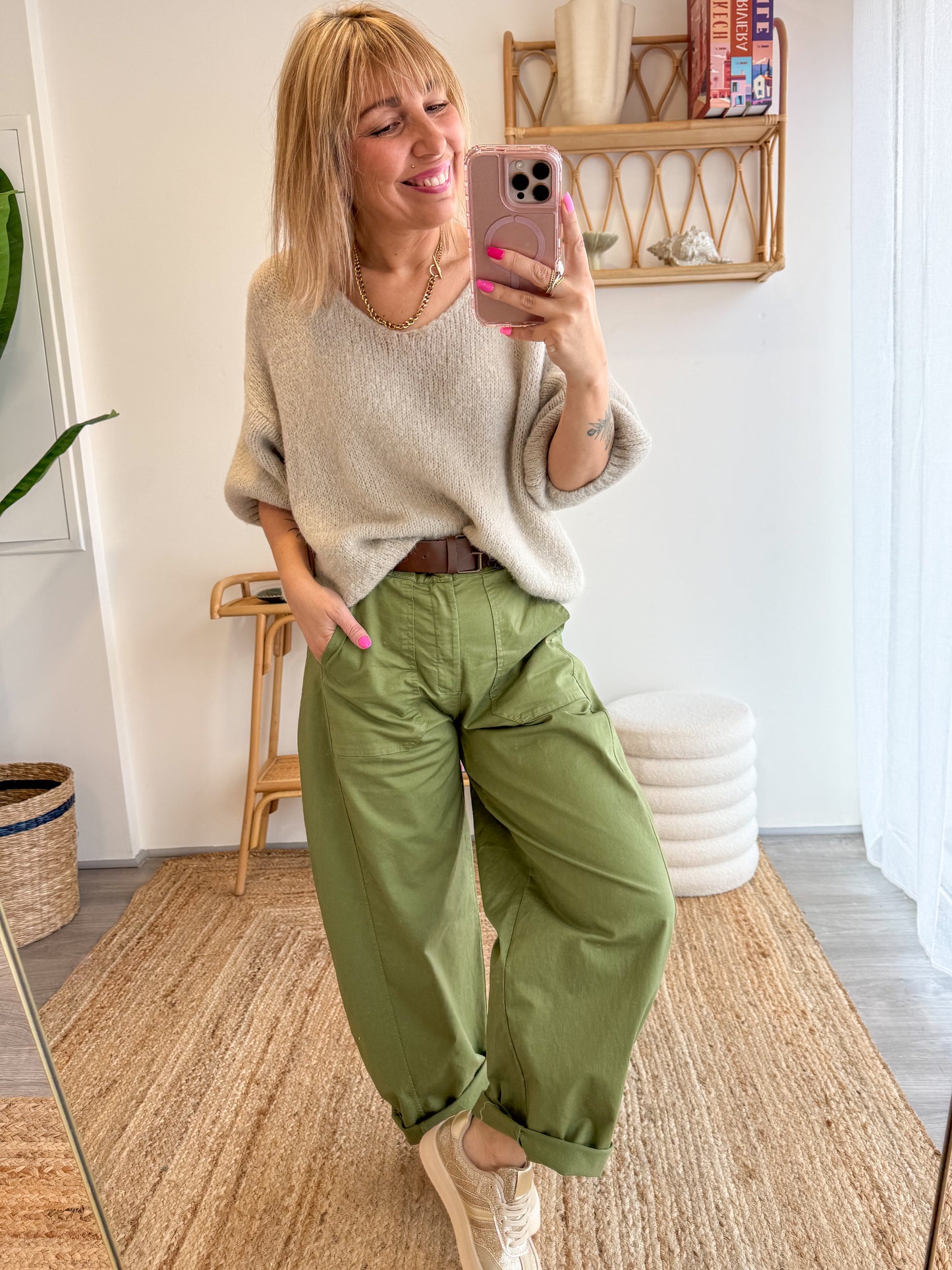 Pantalon ROMA vert olive