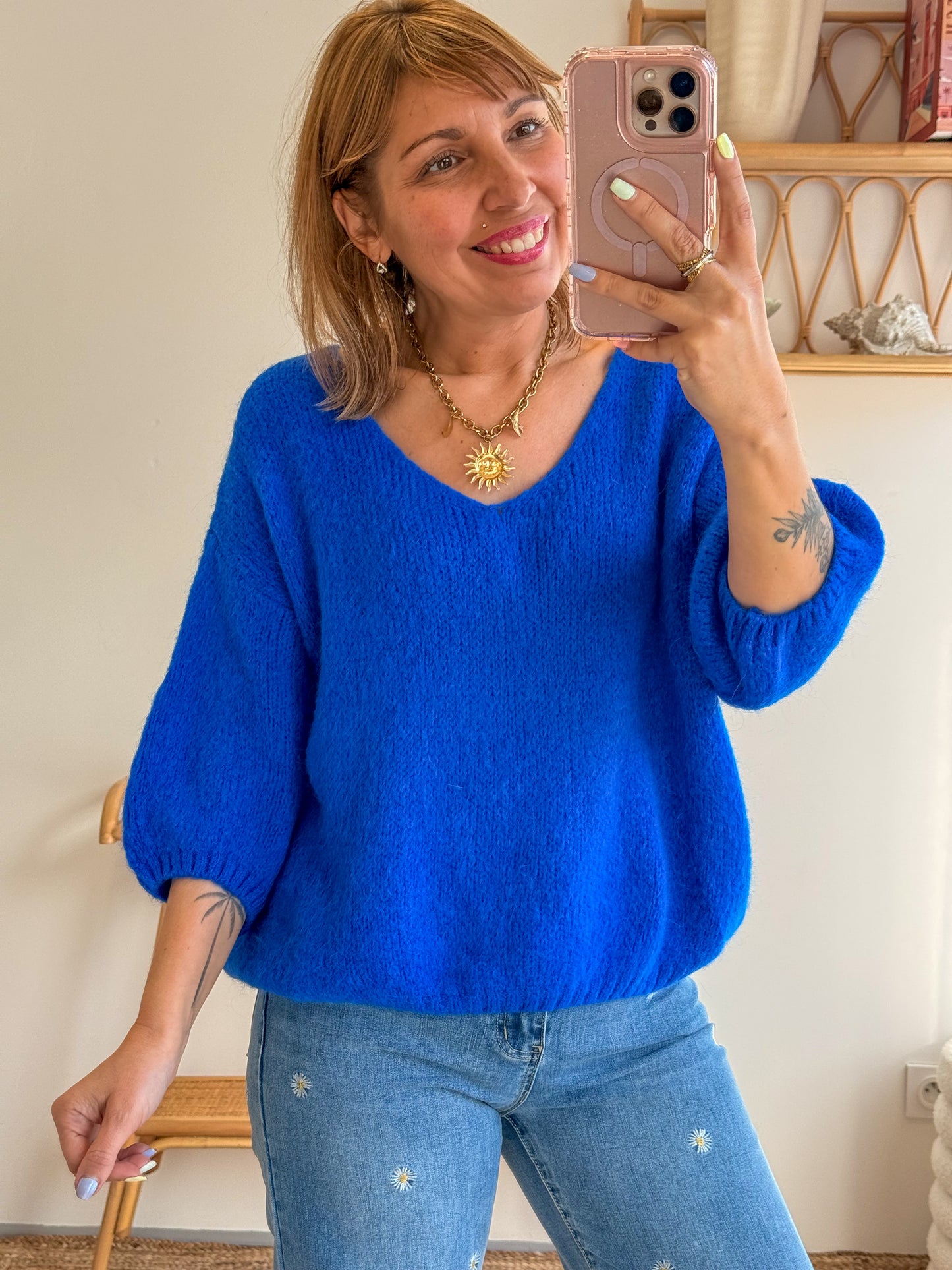 Pull DOUCEUR Bleu roi