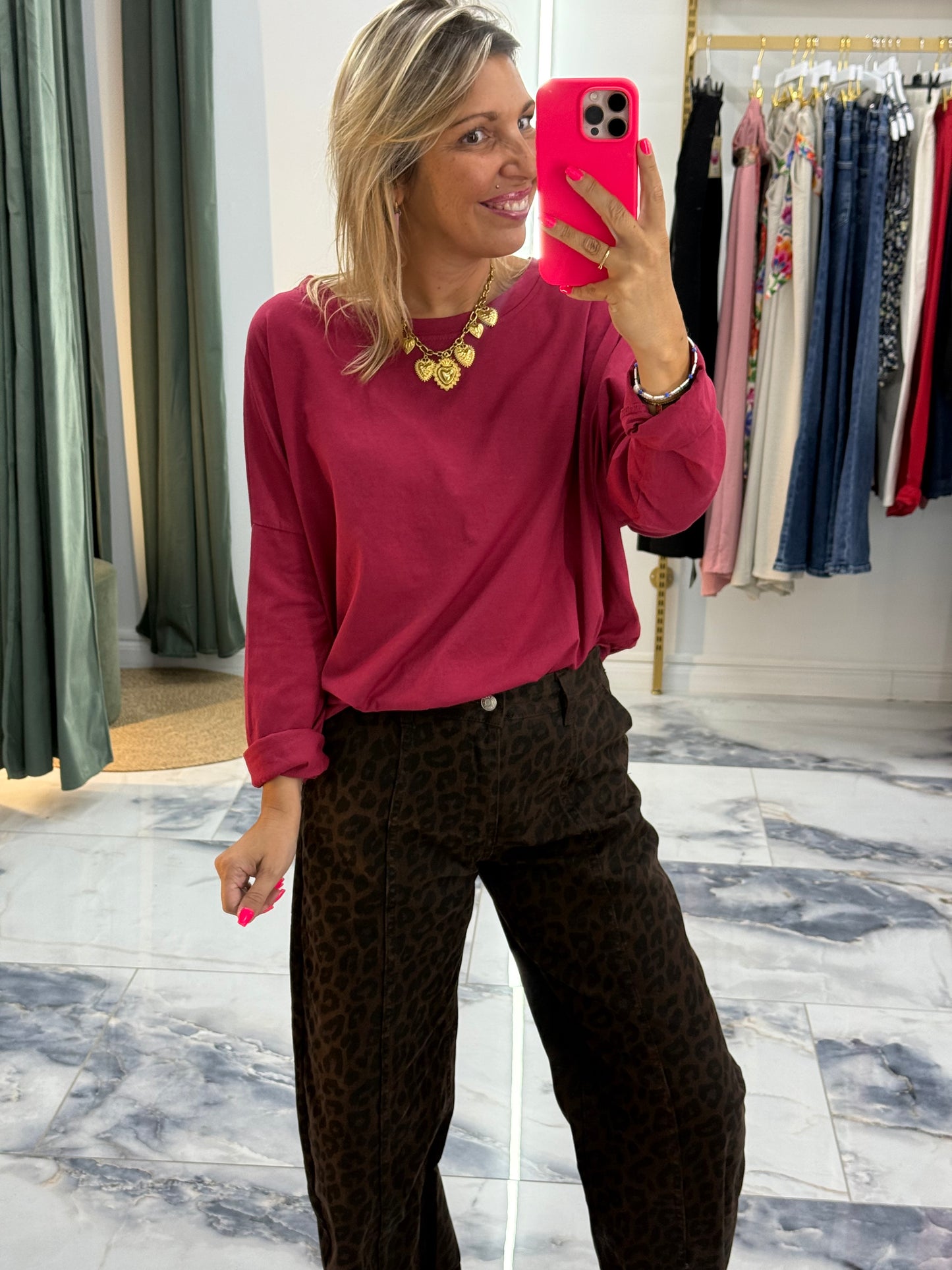T-shirt NINON manches longues bordeaux