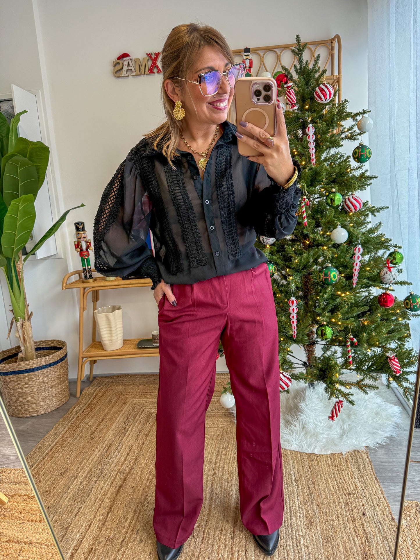 Pantalon MIRA rouge bordeaux