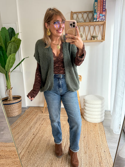 Gilet Alpaga EVRY kaki