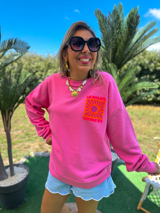 Sweat SOLEIL Fushia - précommande envoi a partir du 27/08