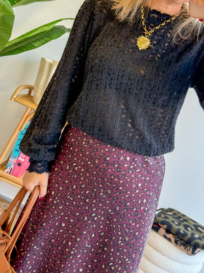 Jupe LIZ satin prune