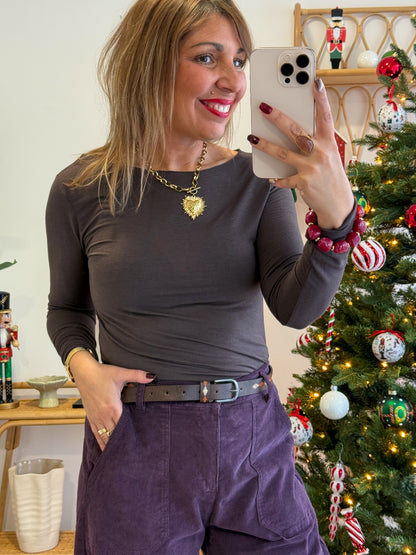 Top SECONDE PEAU cachemire choco