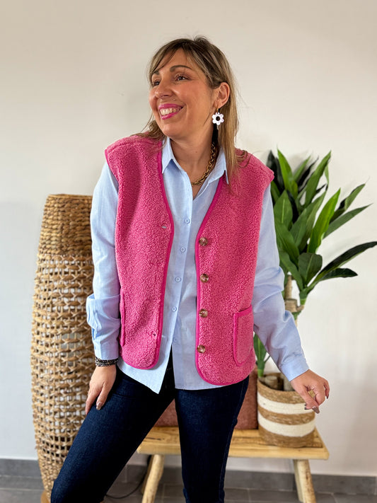 Gilet sans manches OPALE rose