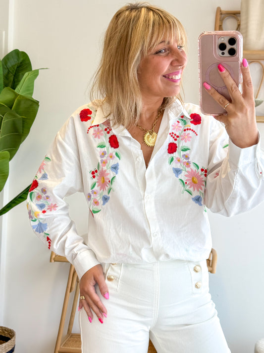 Chemisier FLORA avec broderies