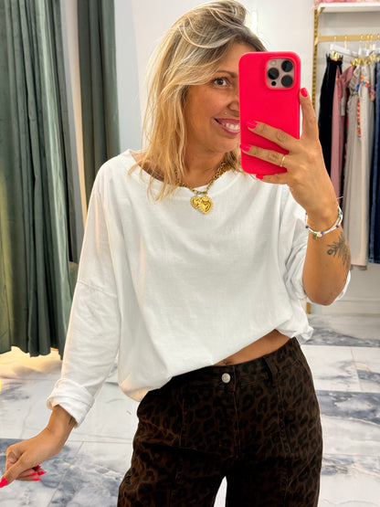 T-shirt NINON manches longues blanc