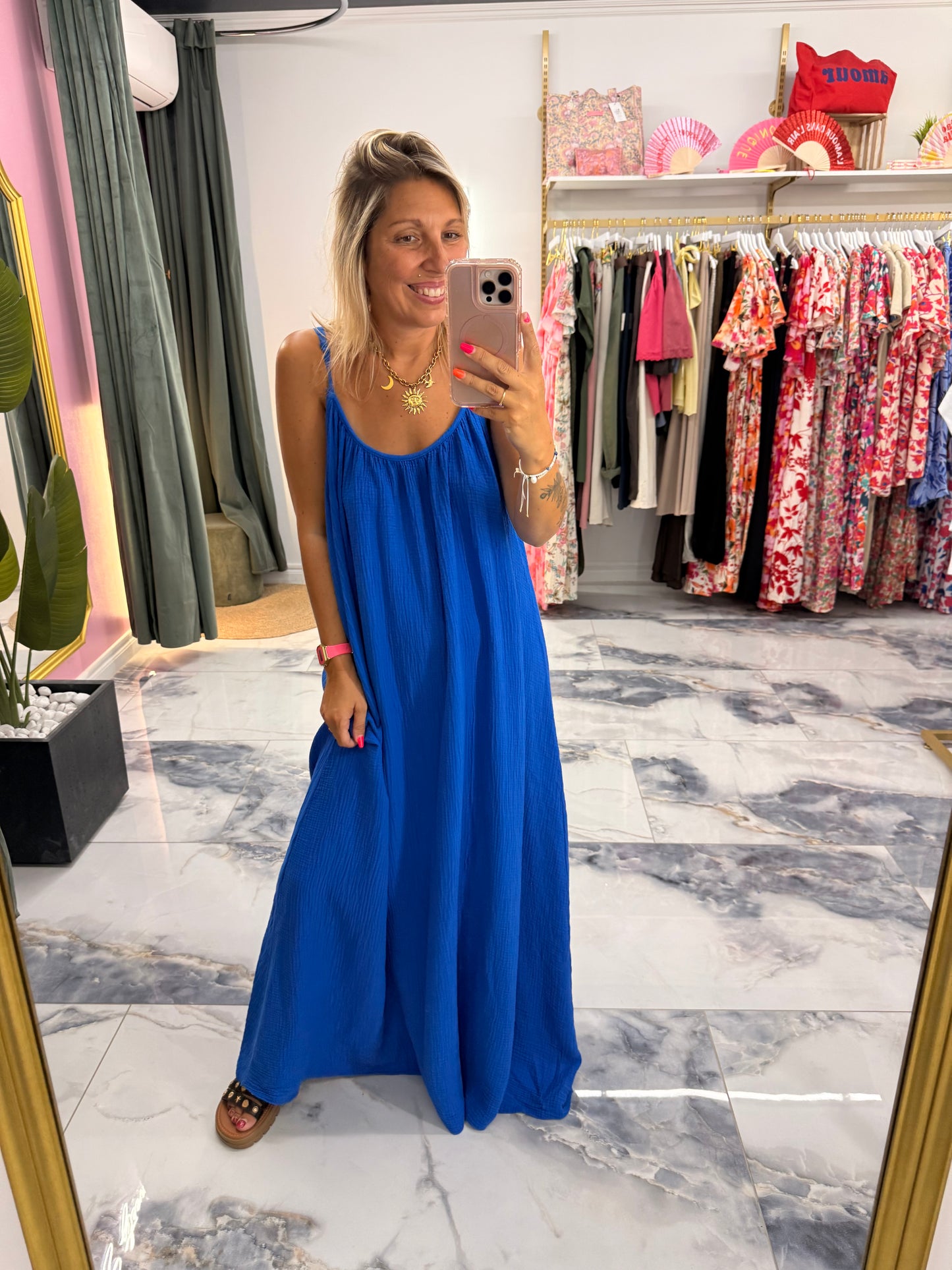Robe AMALIA bleu électrique