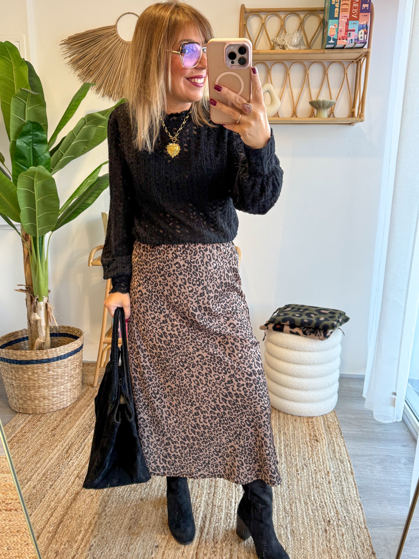 Jupe LIZ satin camel