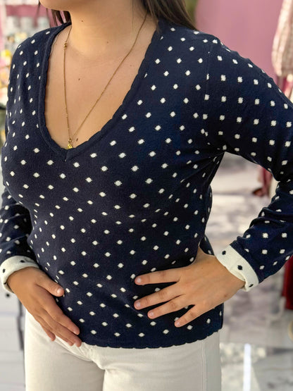Pull POLKA bleu marine