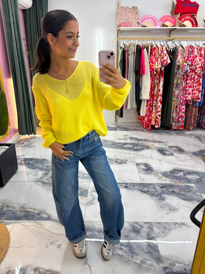 Pull COCO alpaga jaune