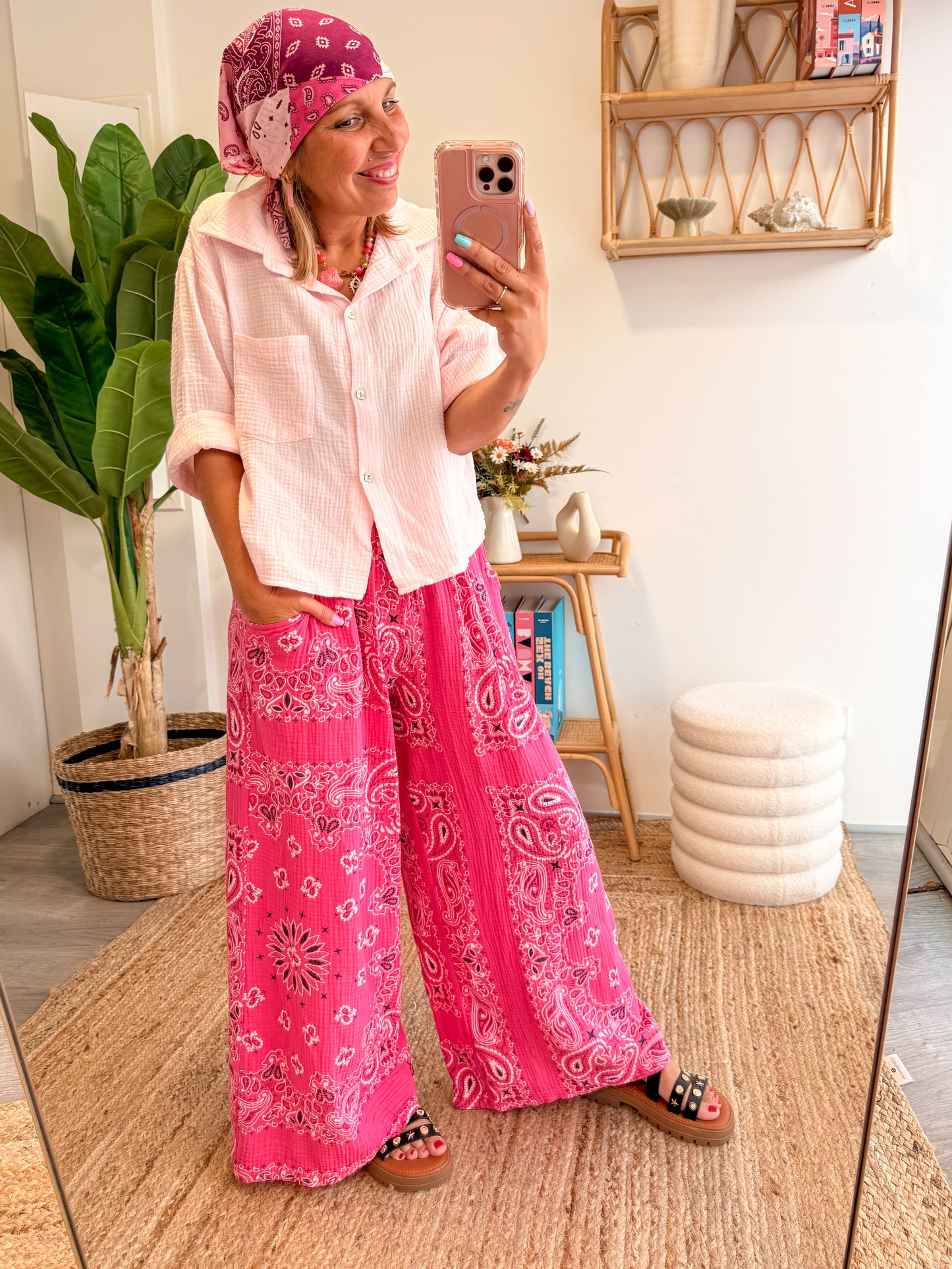 Chemise SWEET gaze de coton rose