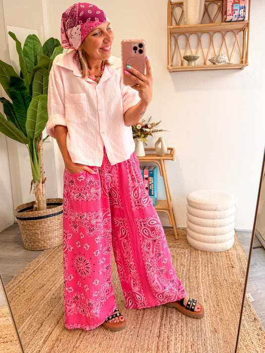 Chemise SWEET gaze de coton rose