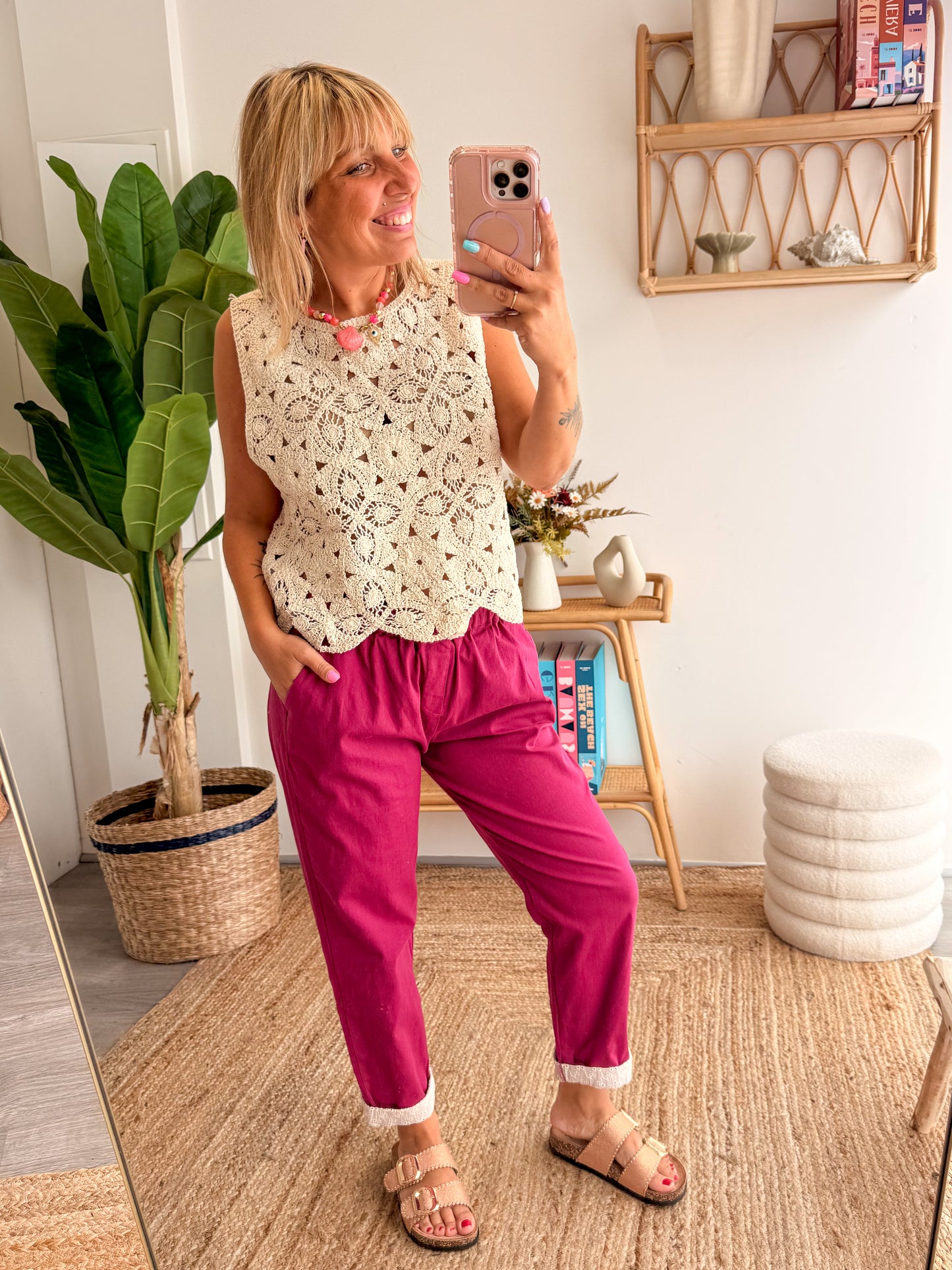 Pantalon ANAÏS cerise
