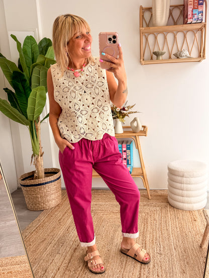 Pantalon ANAÏS cerise