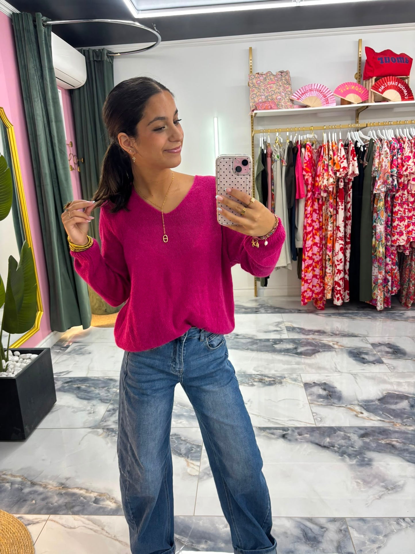 Pull Coco alpaga magenta