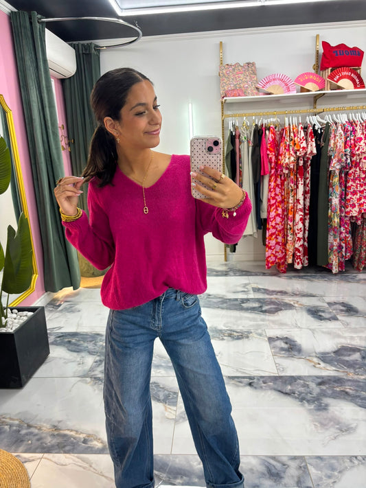 Pull Coco alpaga magenta
