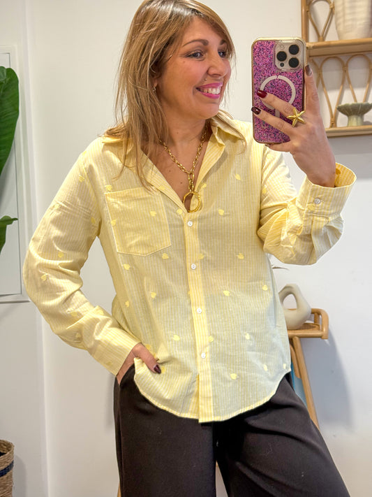 Chemise Cœurs DOUX jaune