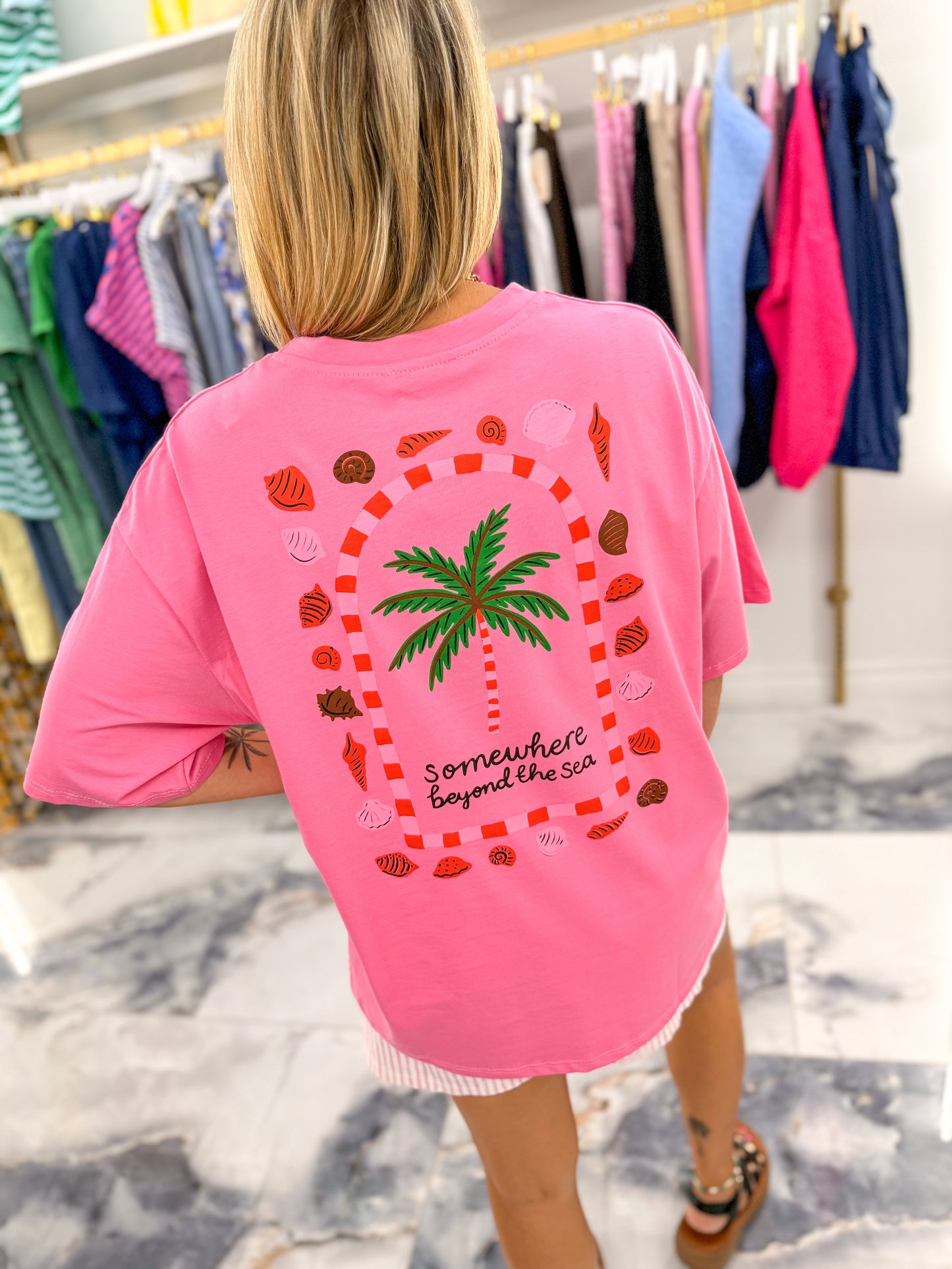 T-shirt COQUILLAGES rose