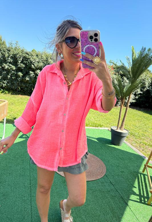 Chemise JONAS corail fluo