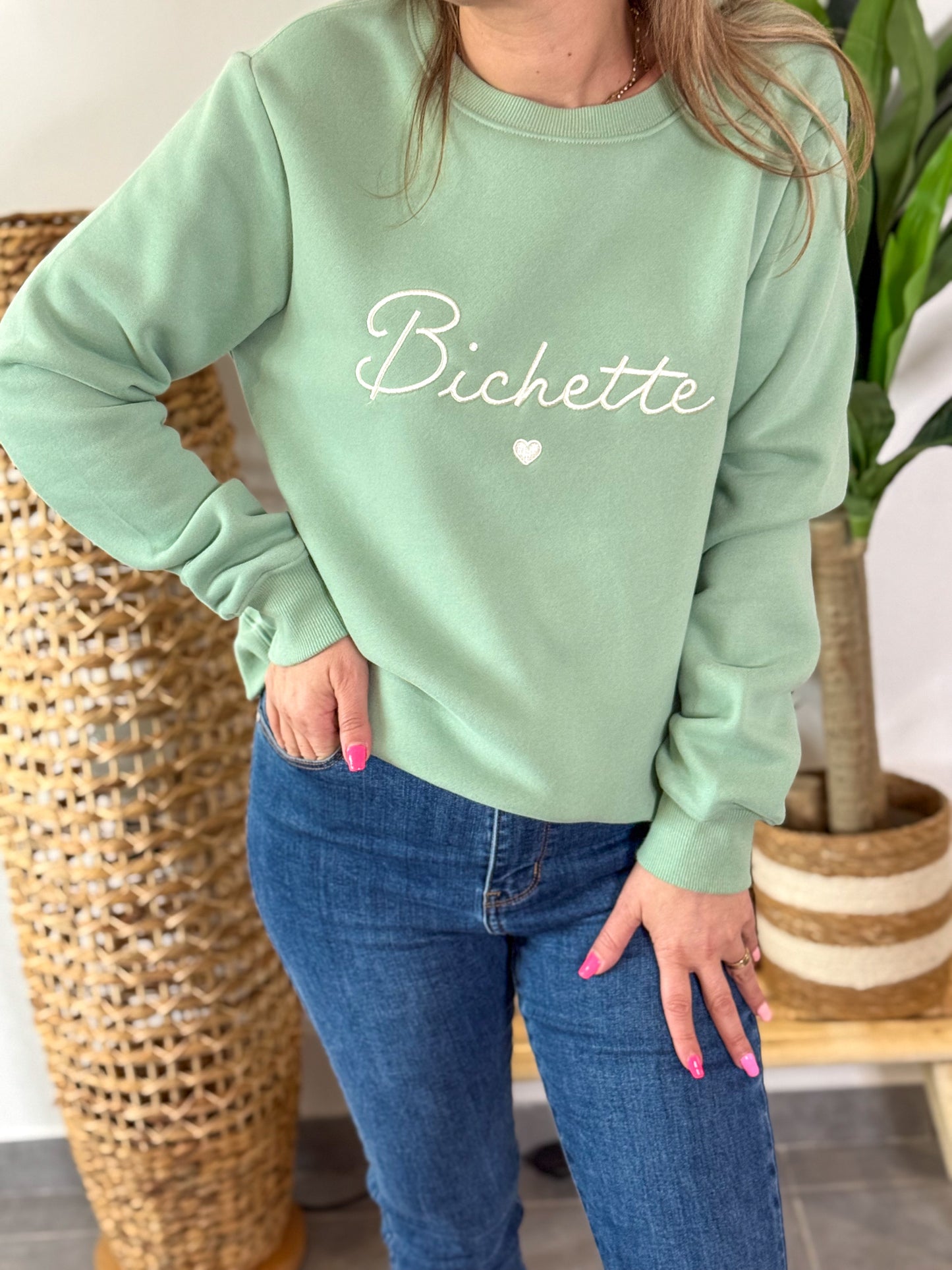 Sweat BICHETTE vert amande