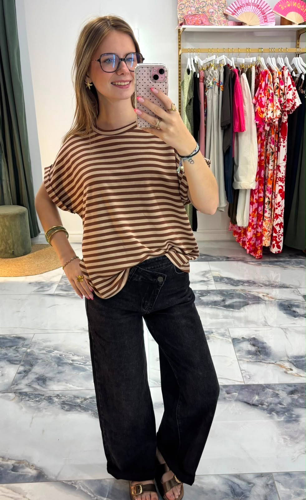 T-Shirt MARINETTE choco/beige
