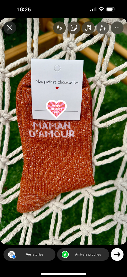 Chaussettes femme “Maman d’amour” – Édition Fête des Mères