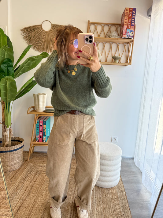 Pantalon ROMA VELOURS Beige