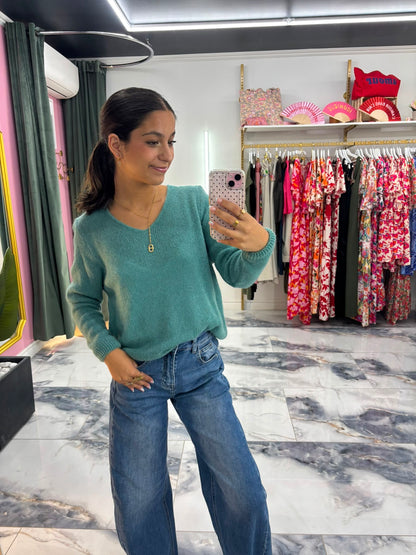Pull Coco alpaga céladon