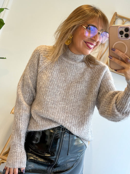 Pull MOELLEUX taupe