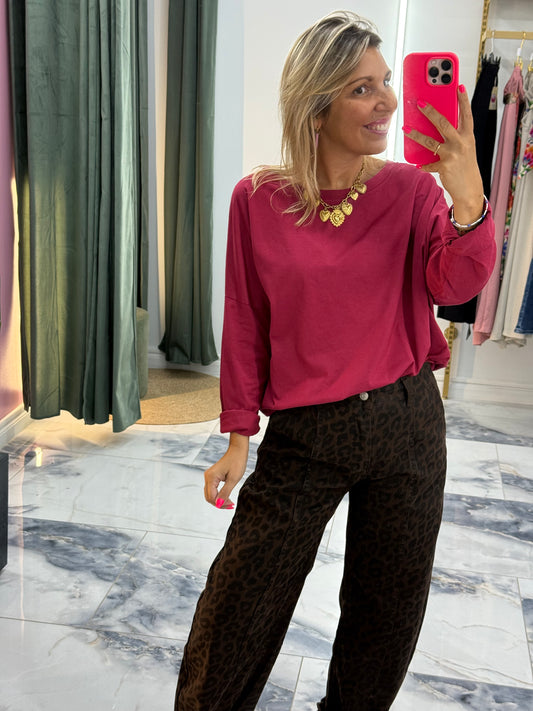 T-shirt NINON manches longues bordeaux