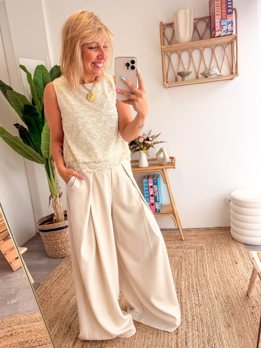 Pantalon SCRATCH beige