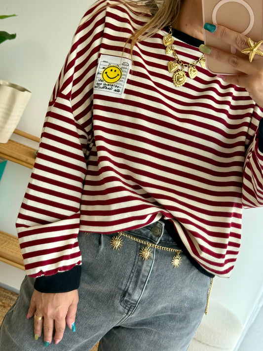 Sweat SMiLEY Bordeaux