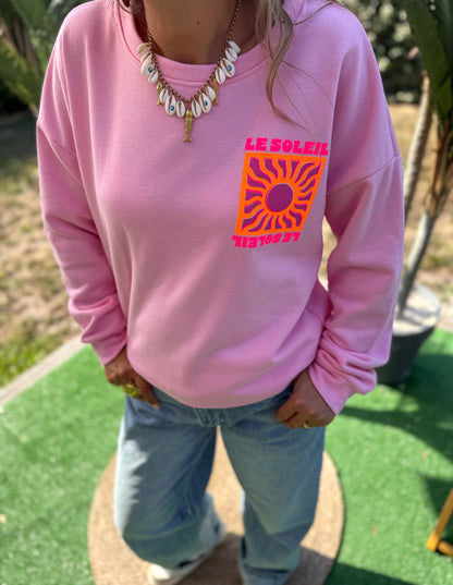 Sweat SOLEIL rose- précommande envoi a partir du 27/08