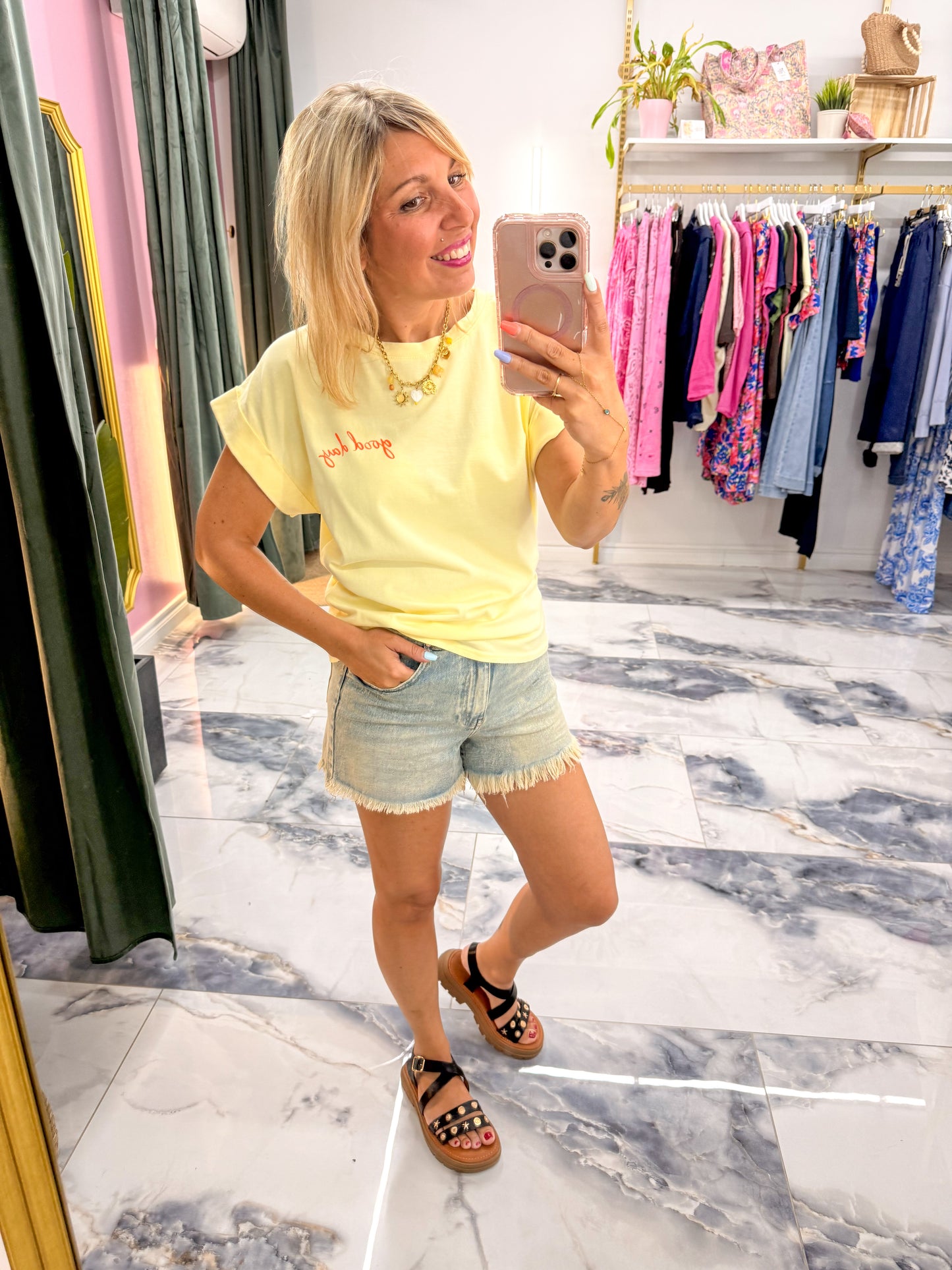 T-shirt GOOD DAY Jaune