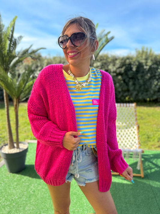 Gilet BERNADETTE Fushia