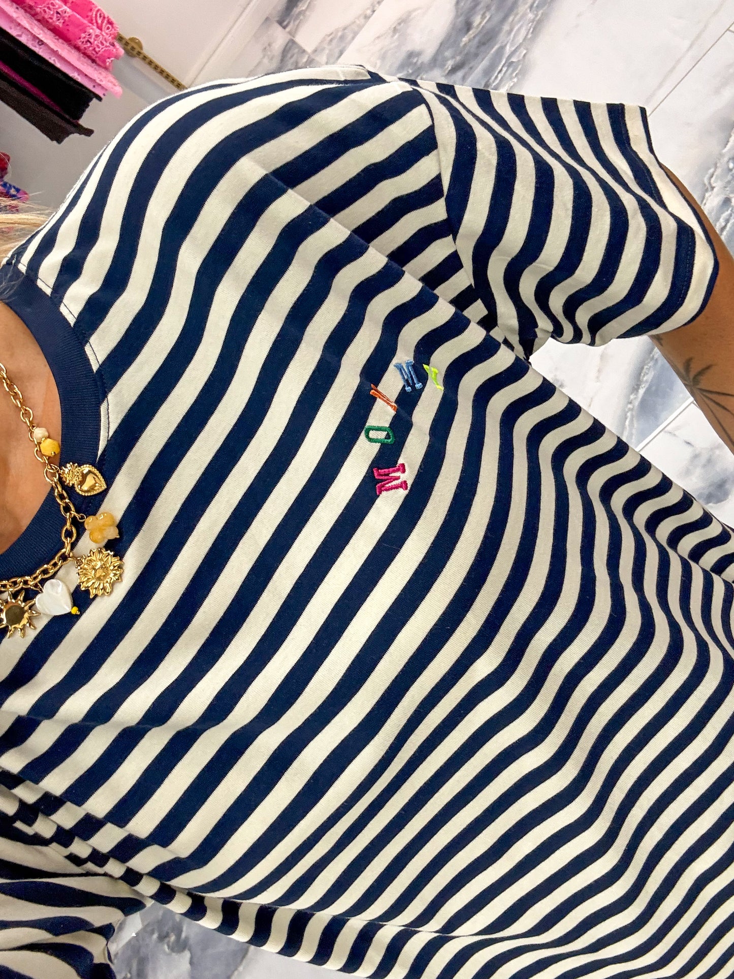 T-shirt MOMMY Bleu marine