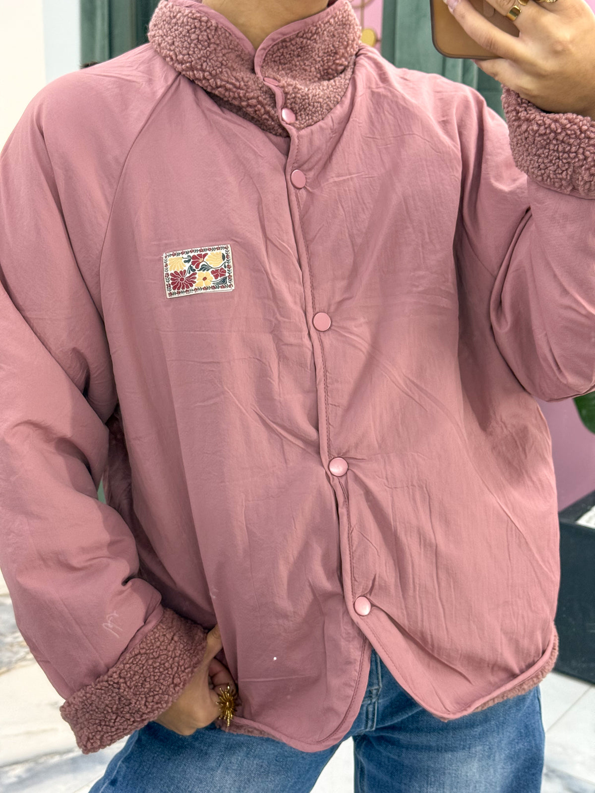 Veste NUAGE réversible rose