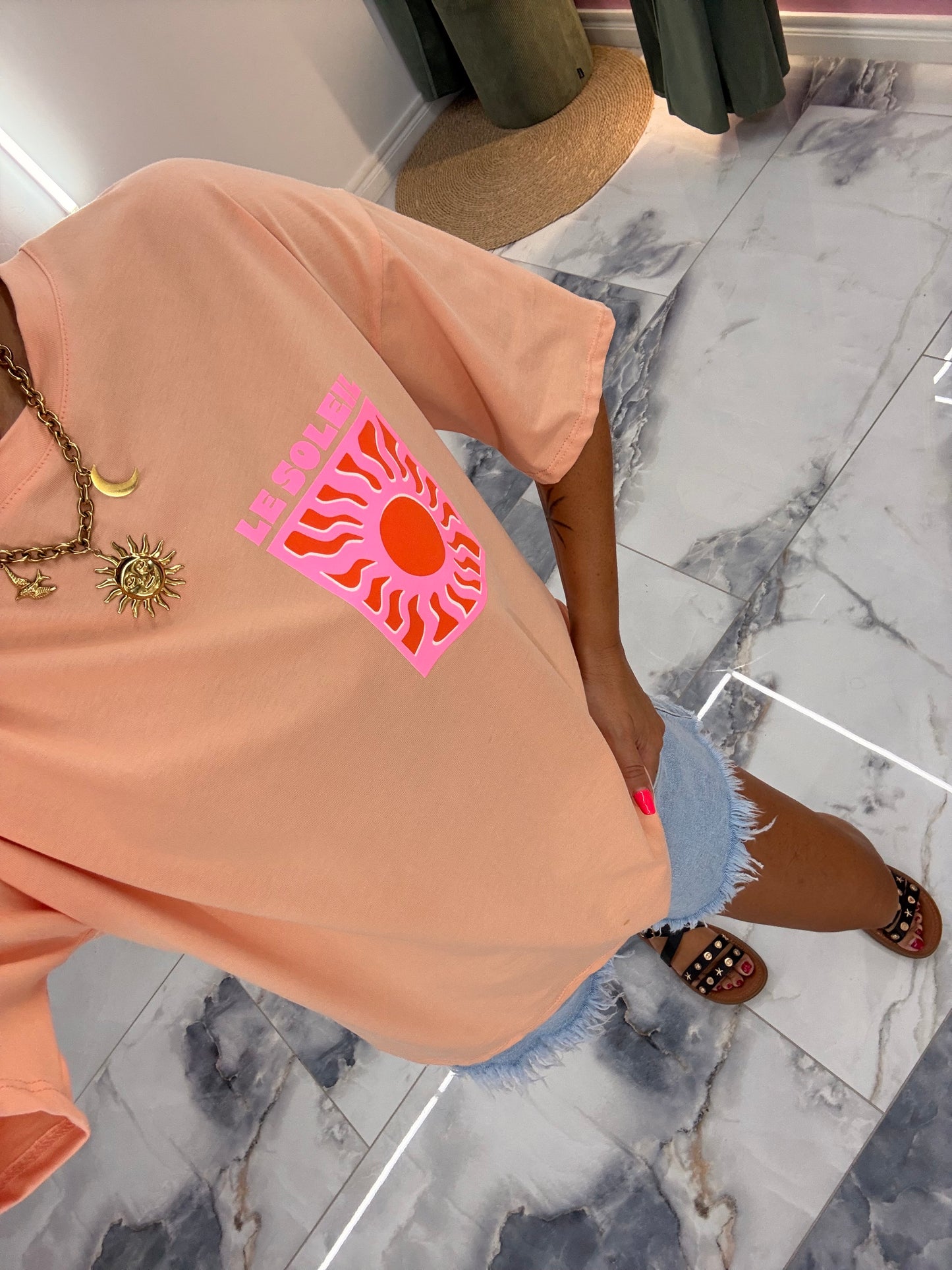 T-shirt LE SOLEIL orange pastel