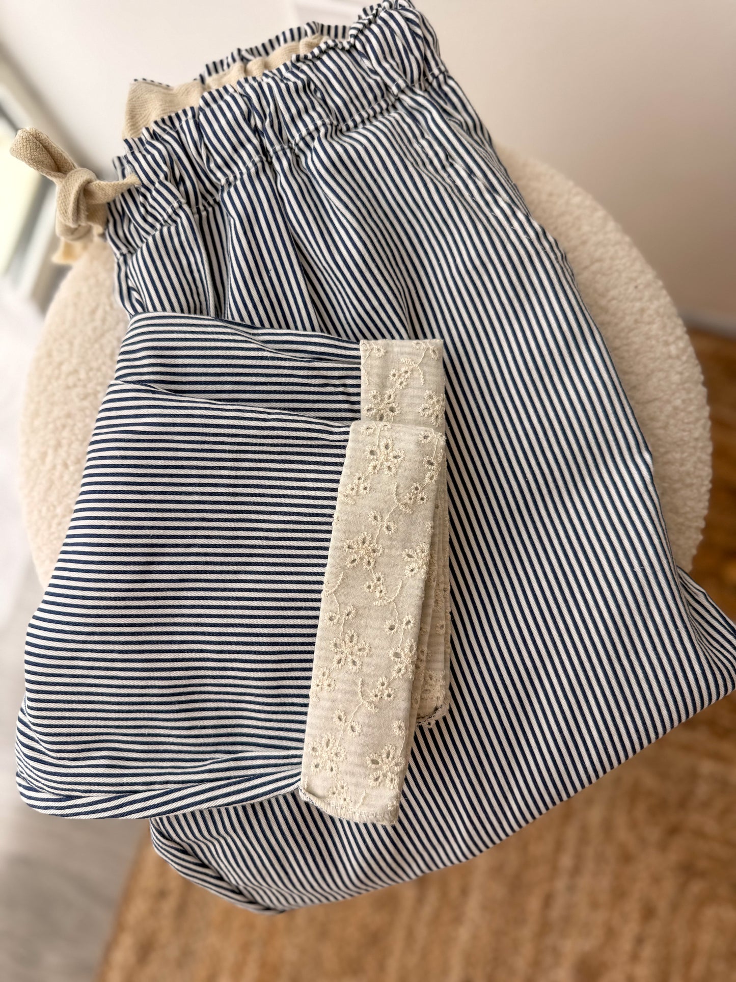 Pantalon ANAÏS rayures marine
